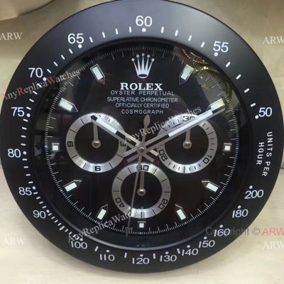 Rolex Cosmograph Daytona Dealer Wall Clock / Black Steel Replica Rolex Clock